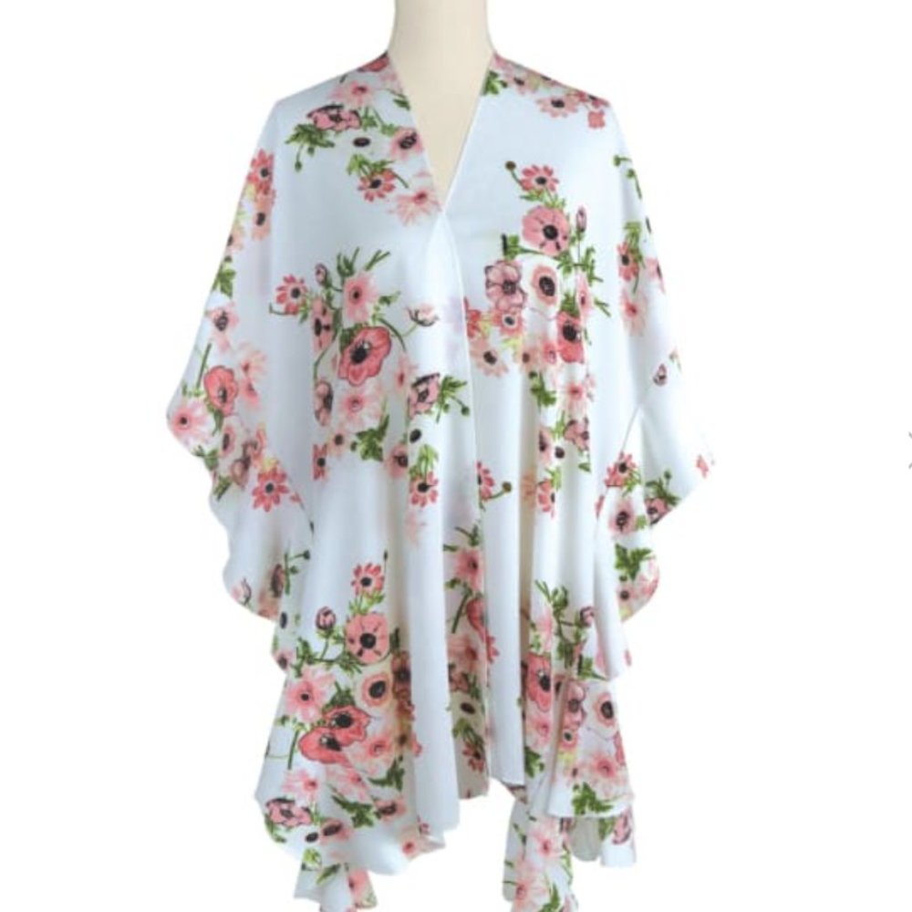 Jack & Missy Floral Kimono long line open front cardigan one size